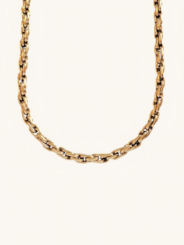 Bold Halskette MORLA Massive Edelstahl Statement-Halskette gedreht Gold - Bunter Schmuck