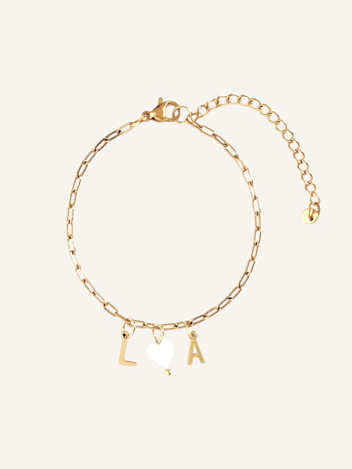 KARI Initialarmband mit Herz handgemacht - Bunter Schmuck