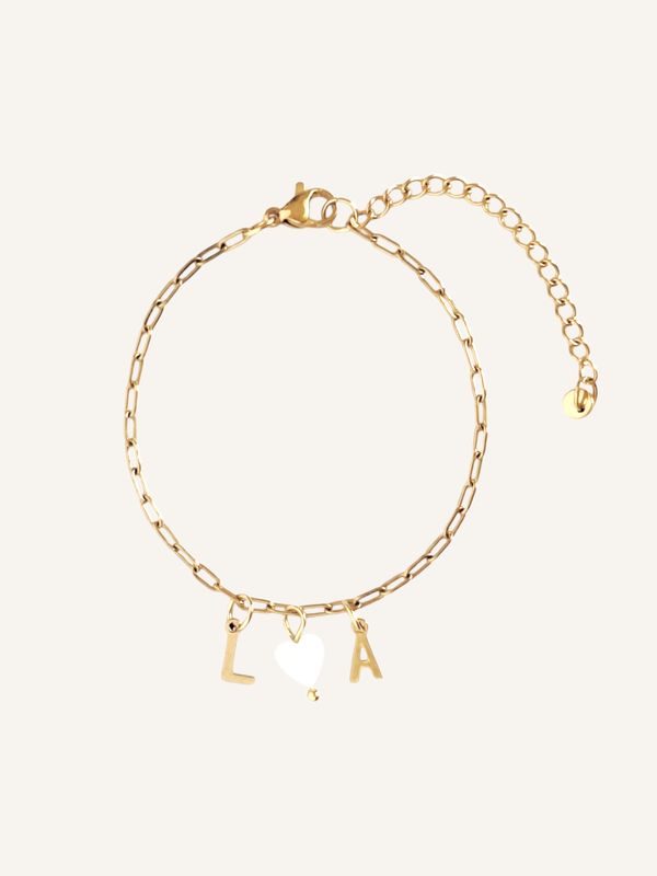 KARI Initialarmband mit Herz handgemacht - Bunter Schmuck