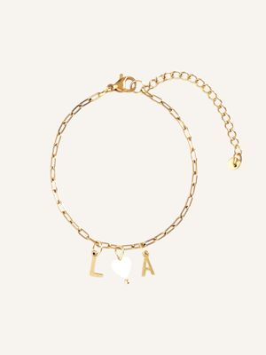 KARI Initialarmband mit Herz handgemacht - Bunter Schmuck