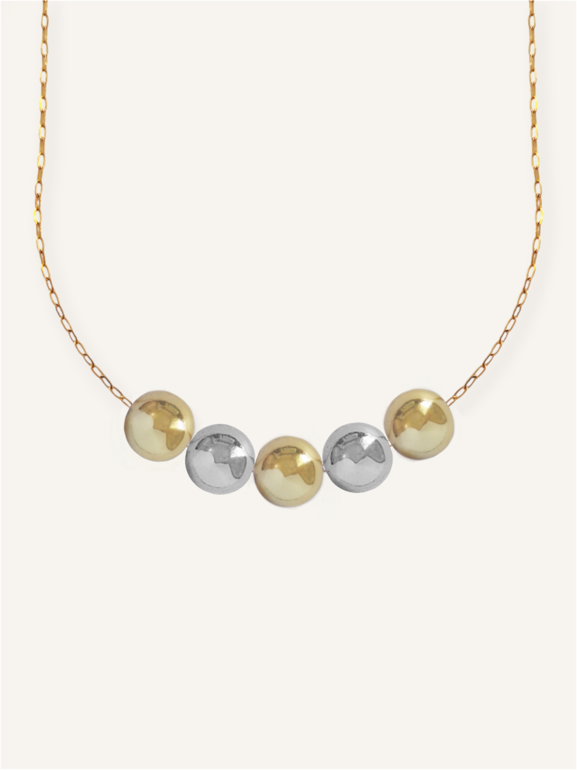 TALULU Chunky Halskette mit dicken Perlen Gold SIlber - Bunter Schmuck Chunky handgemachte Statement-Kette aus goldener Halskette und dicken Perlen in Gold und Silber. Ausdrucksstarker Schmuck