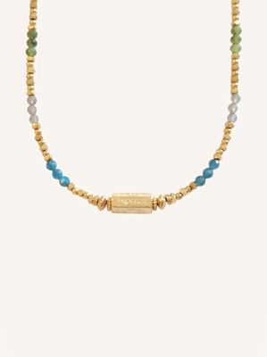 AMARA – PROTECT Halskette aus vergoldetem Edelstahl & Edelsteinmix – Bunter Schmuck Handgefertigte Halskette AMARA aus Edelsteinmix & goldenem Edelstahl. Unikatschmuck in Kleinst-Serie. Tolles Geschenk