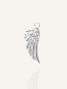Großer silberner Flügelanhänger, ein Glücksbringer, der Leichtigkeit und Schutz symbolisiert - Bunter Schmuck