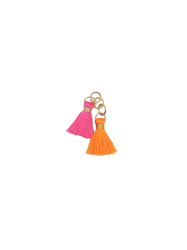 Anhänger QUASTE pink orange gold - Bunter Schmuck