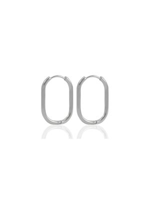 Creolen NATI Ohrringe Oval 23 mm Silber Edelstahl - Bunter Schmuck