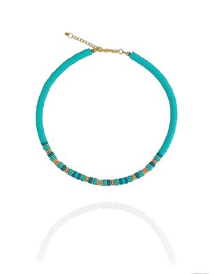 Halskette MAVIE Choker Türkis Katsuki Gold - Bunter Schmuck