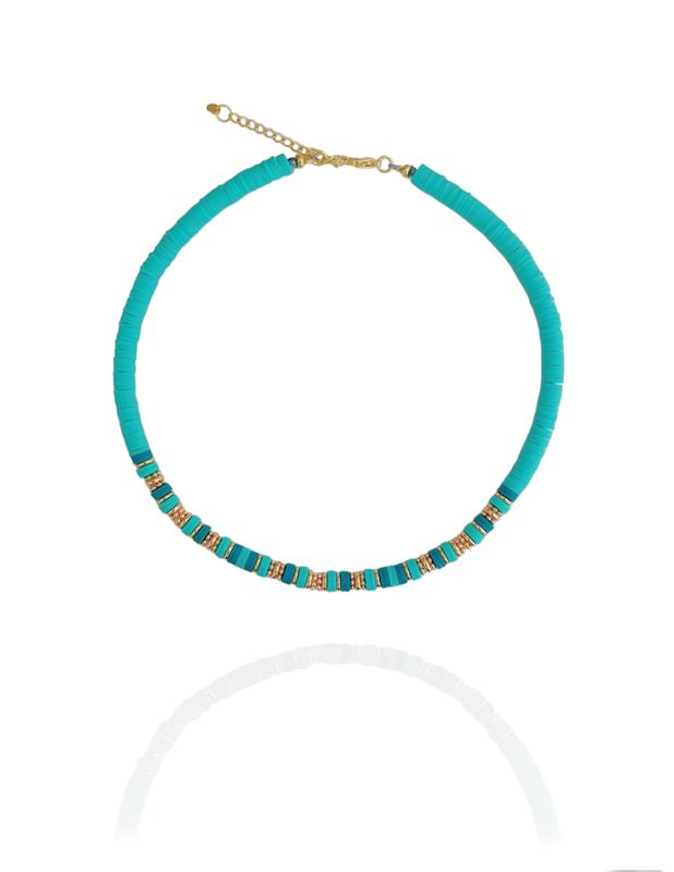 Halskette MAVIE Choker Türkis Katsuki Gold - Bunter Schmuck