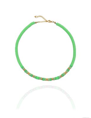 Halskette MAVIE Choker Grün Katsuki Gold - Bunter Schmuck