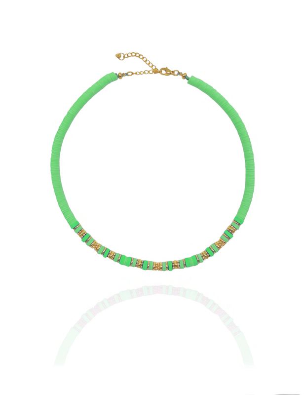 Halskette MAVIE Choker Grün Katsuki Gold - Bunter Schmuck