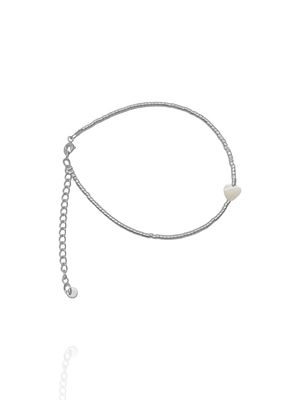Armband HERZ Perlmutt Edelstahl Silber - Bunter Schmuck