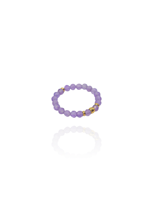Amethyst Ring elastisch lila gold - Bunter Schmuck