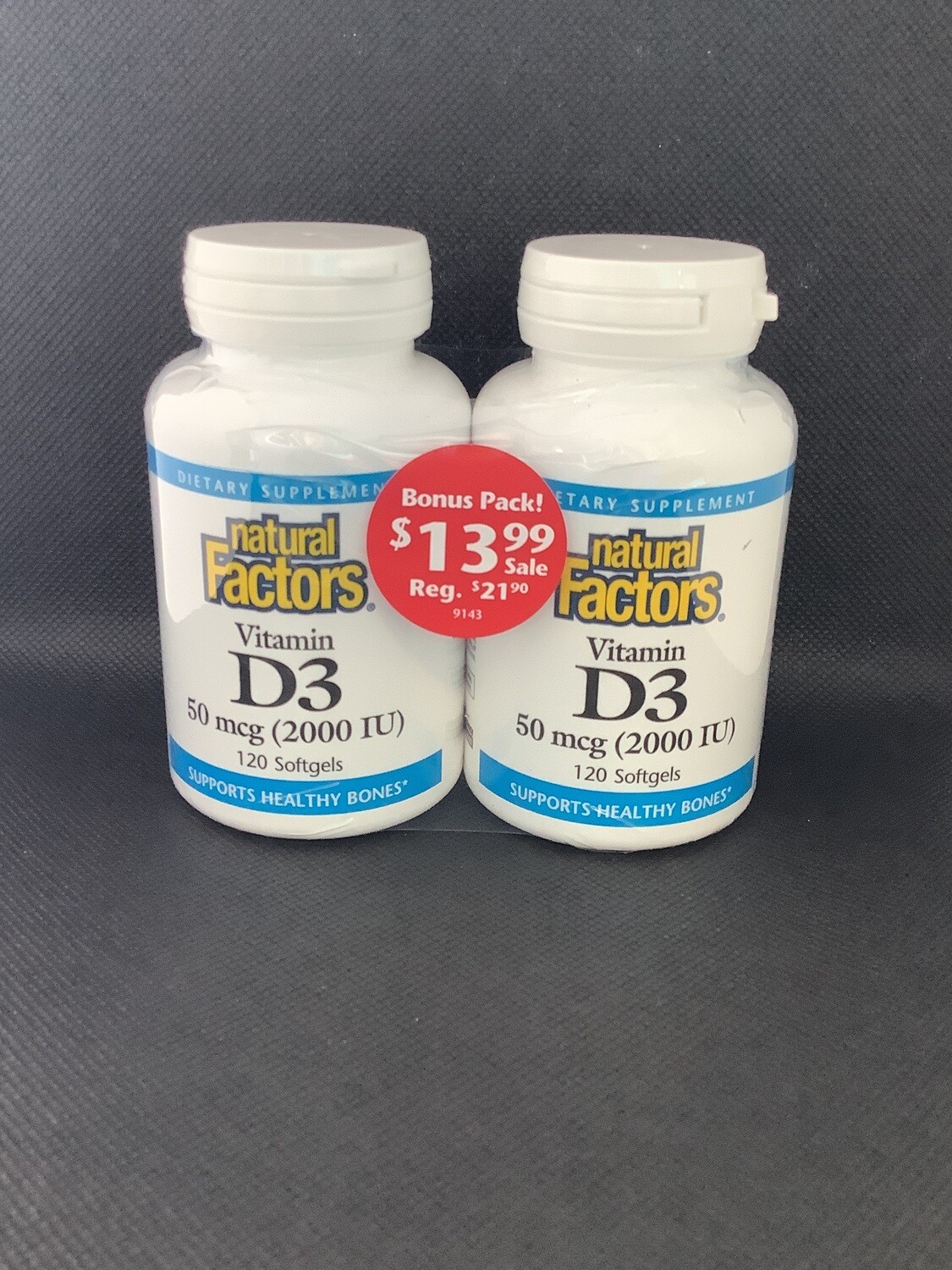 Natural Factors  Vitamin D3 2000iu BONUS PACK
