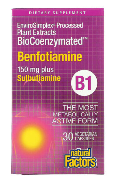 Natural Factors Benfotiamine 150MG B1