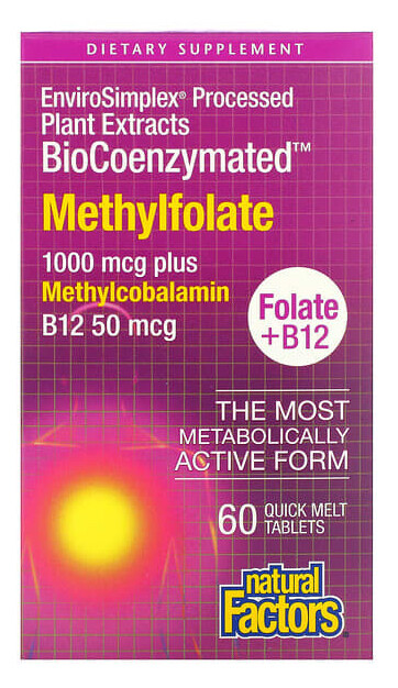 Natural Factors Methylfolate + B12 50mcg