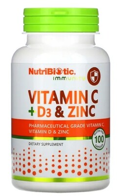 NutriBiotic Vitamin C+D3 &amp; Zinc