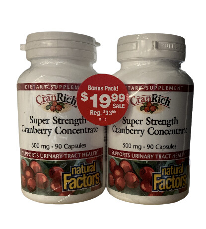 Natural Factors Cranberry Concentrate 500MG BONUS PACK