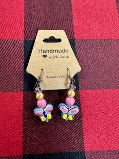 KK Pink Butterfly Earring
