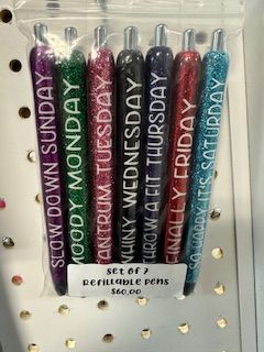 JF Set Of 7 Refillable Pens