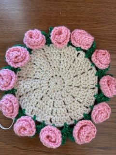 AB 7&quot; Pink Rose Doily