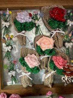 AB Beaded Flower Magnet