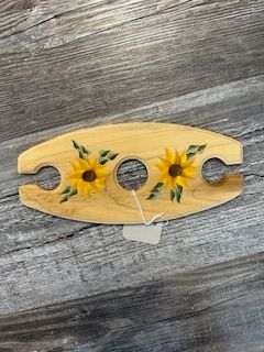JC Wooden Wine Holder Sunflower