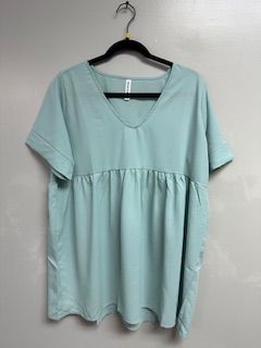 LB V Neck Swing Shirt Lt Green Small