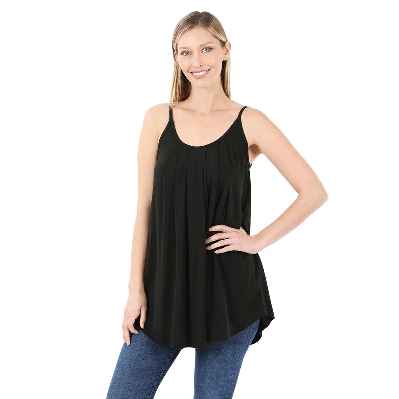 LB Pleated Tank Black Small