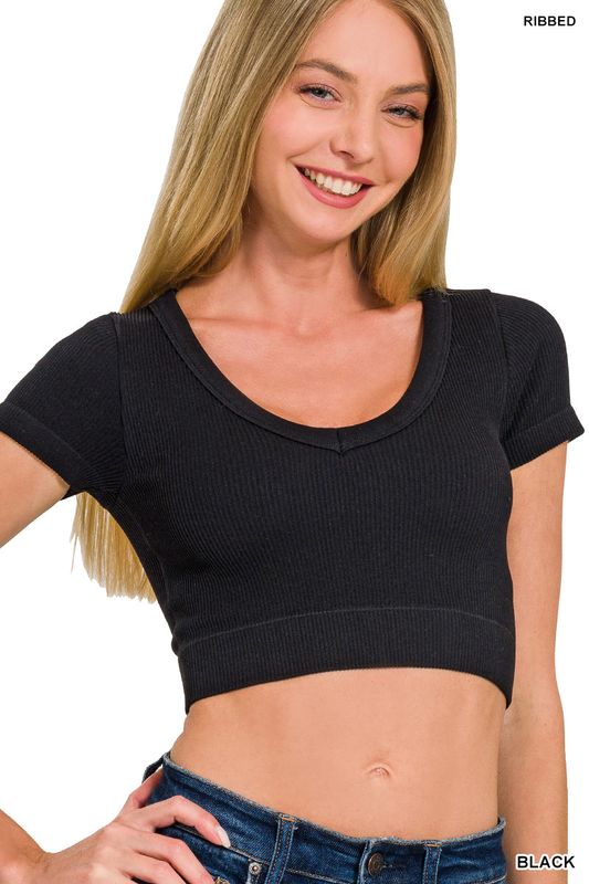 LB Crop Tank Black Small