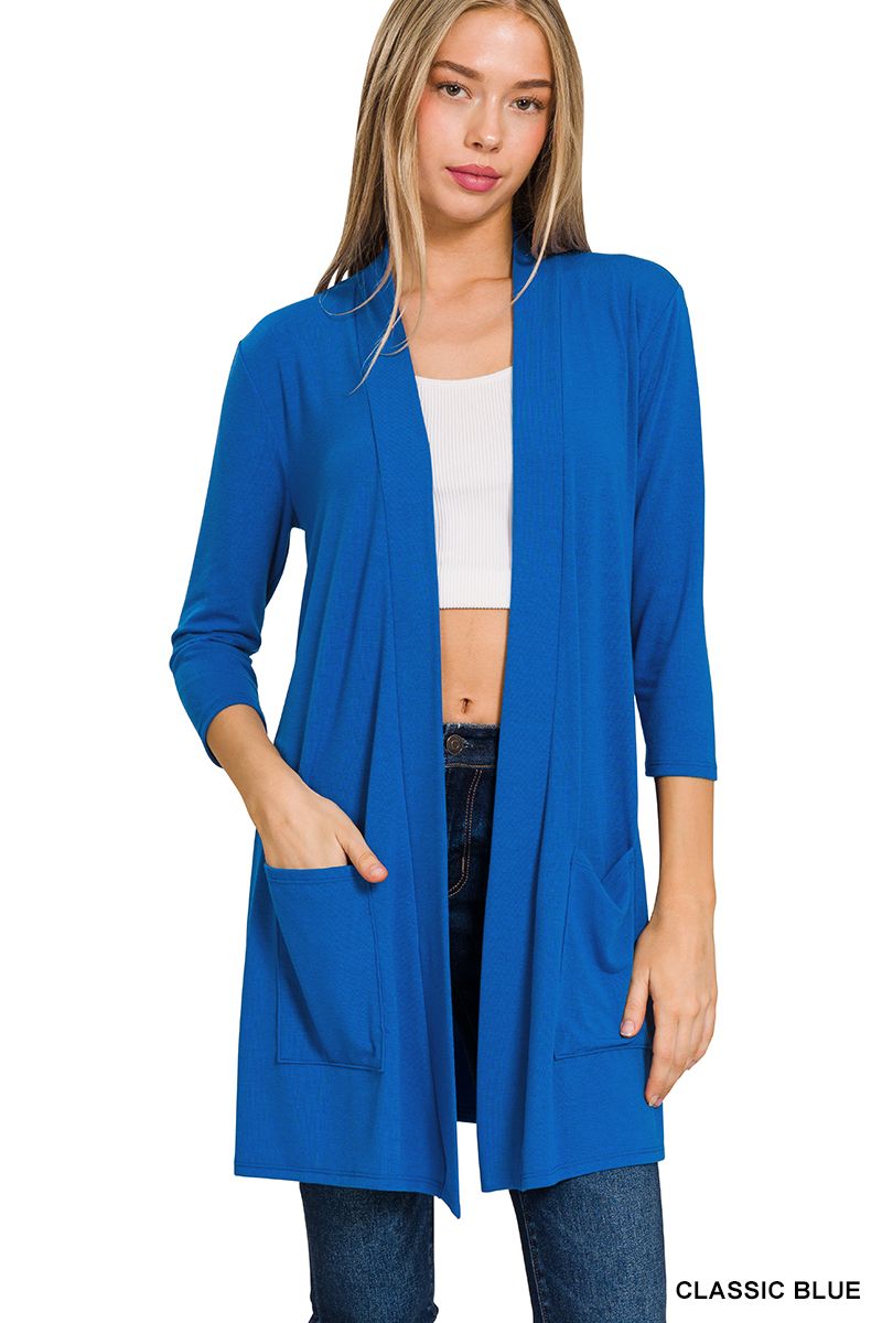 LB 2 Pocket Cardi Blue Medium