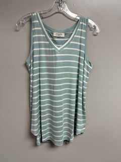 LB Striped Tank Blue Green Small