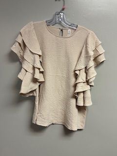 LB Ruffle Layered Shirt Sand Beige Small