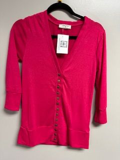 LB Button Cardi Fushia Small