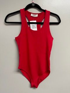 LB Bodysuit Racer Back  Red Small