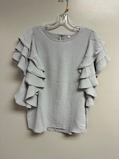 LB Ruffle Layered Lt Grey Shirt Small