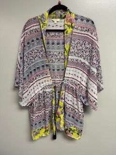 LB Oversized Ruana Floral Multi Colored One Size