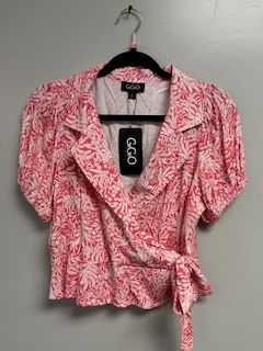 LB Tie Front Red Shirt Small