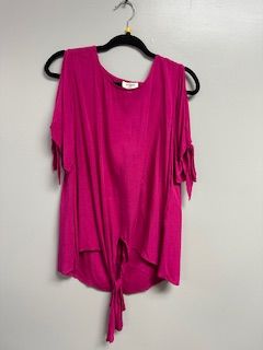 LB No Shoulder Tie Shirt Fusia Medium