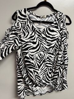 LB Shirt Zebra No Shoulder Print Medium