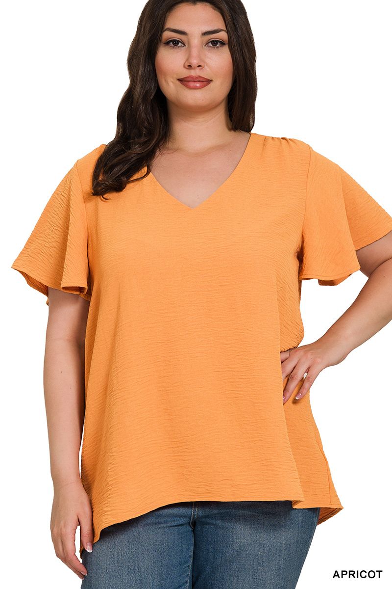 LB Ruffle Sleeve Appricot Large