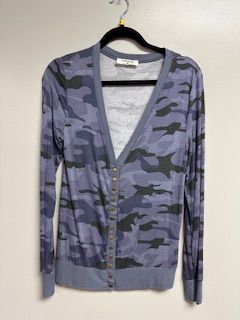 LB Cardi Blue Leopard Small