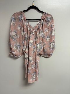 LB Puffy Sleeve Top Floral Large