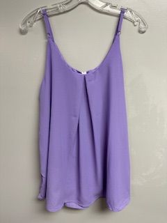 LB Pleated Tank Lavendar Large