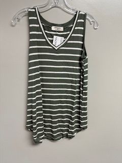 LB Striped Tank Olive Medium