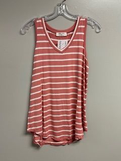 LB Striped Tank Rose Xlarge