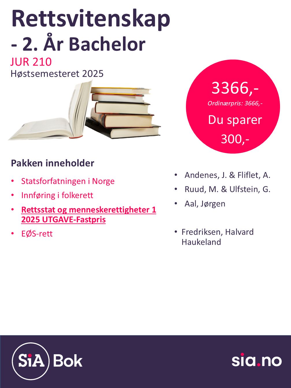 Rettsvitenskap, Bachelor, 3 semester