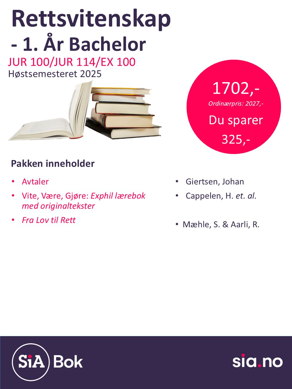 Rettsvitenskap, Bachelor, 1 semester