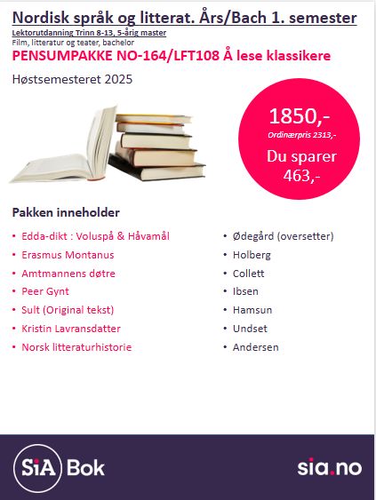 Nordisk språk og litterat. Årsst. &amp; Bach. 1. semester