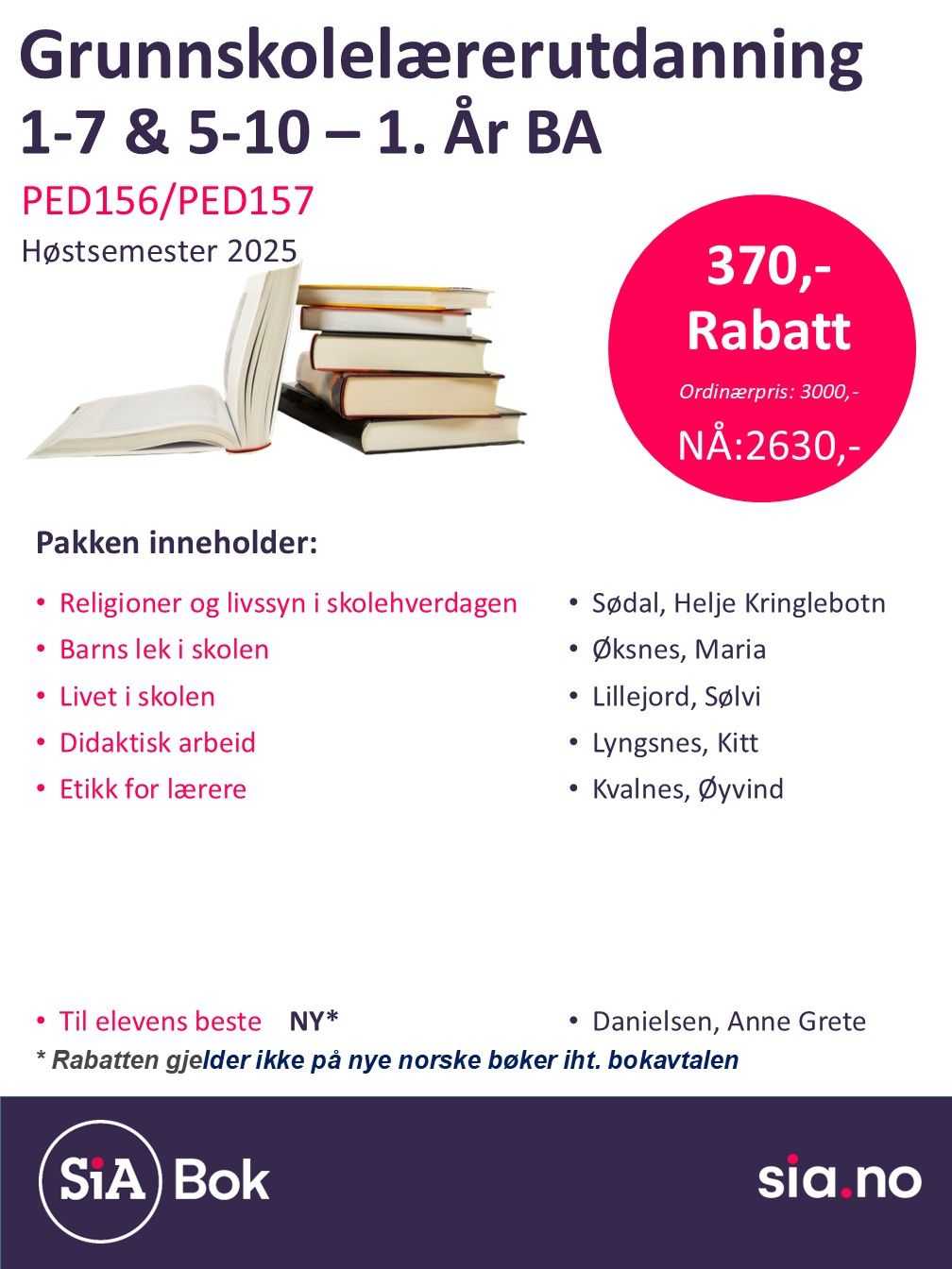 Grunnskolelærerutdanning 1-7 eller 5-10 1.År Bachelor