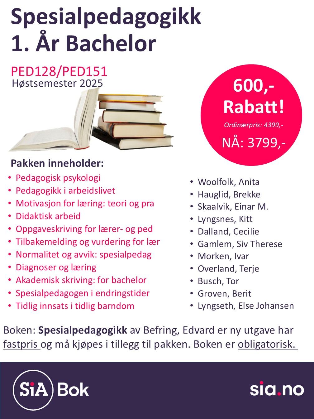 Spesialpedagogikk 1. År bachelor