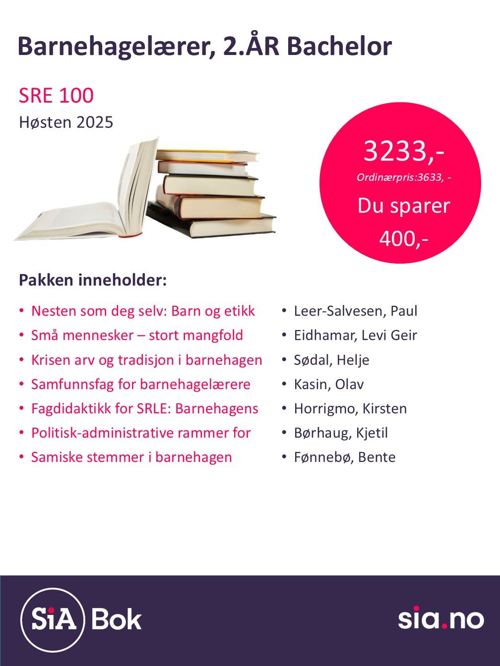 SRE100, Barnehagelærer 2.År